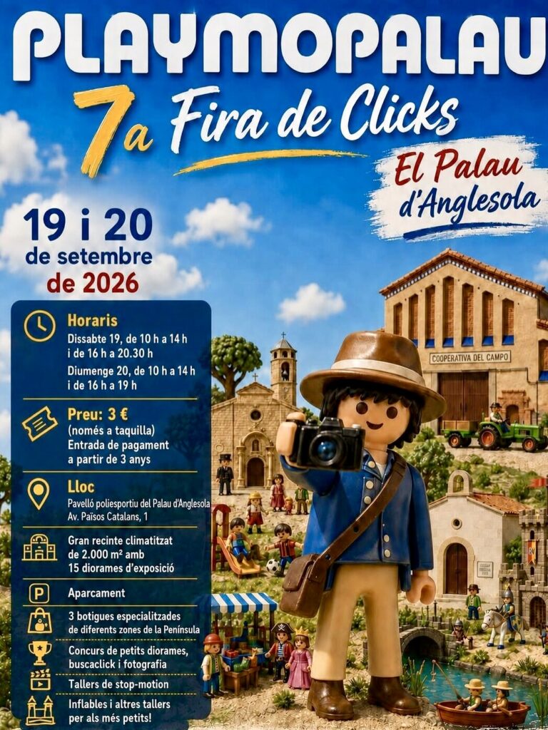 Cartell de Playmopalau – Fira de Clicks del Pla d’Urgell a Palau d’Anglesola